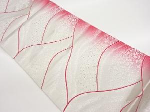 山並に小花模様織出し袋帯